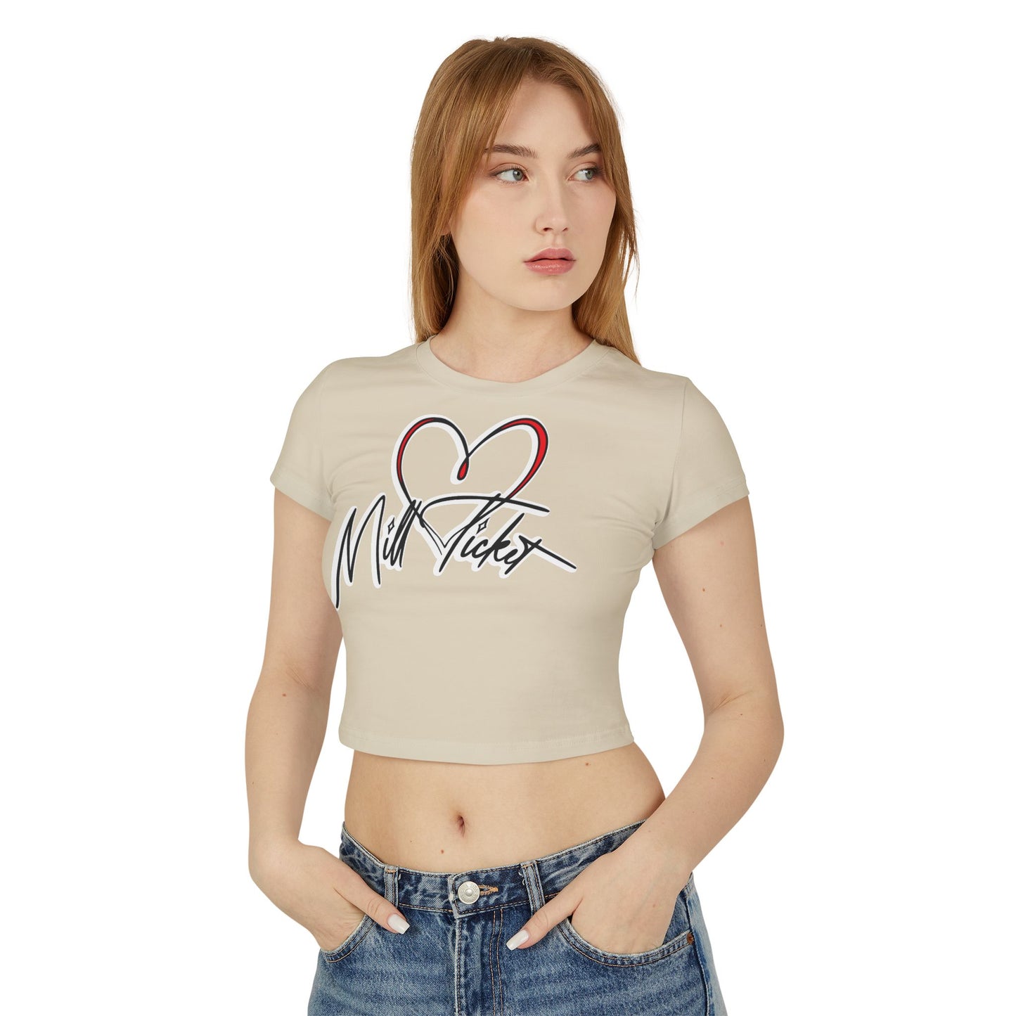 Trendy Women's Baby Tee with Heart Design – Perfect for Casual Outings and Gifts