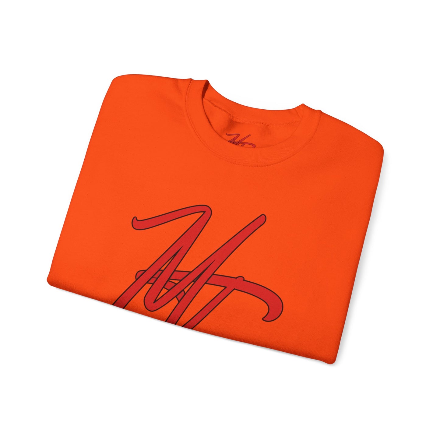 Stylish Unisex Heavy Blend Crewneck Sweatshirt with Bold Red Design
