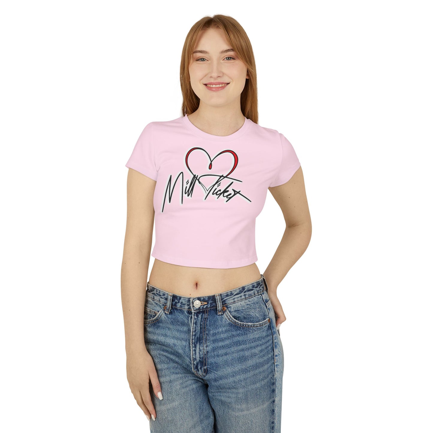 Trendy Women's Baby Tee with Heart Design – Perfect for Casual Outings and Gifts