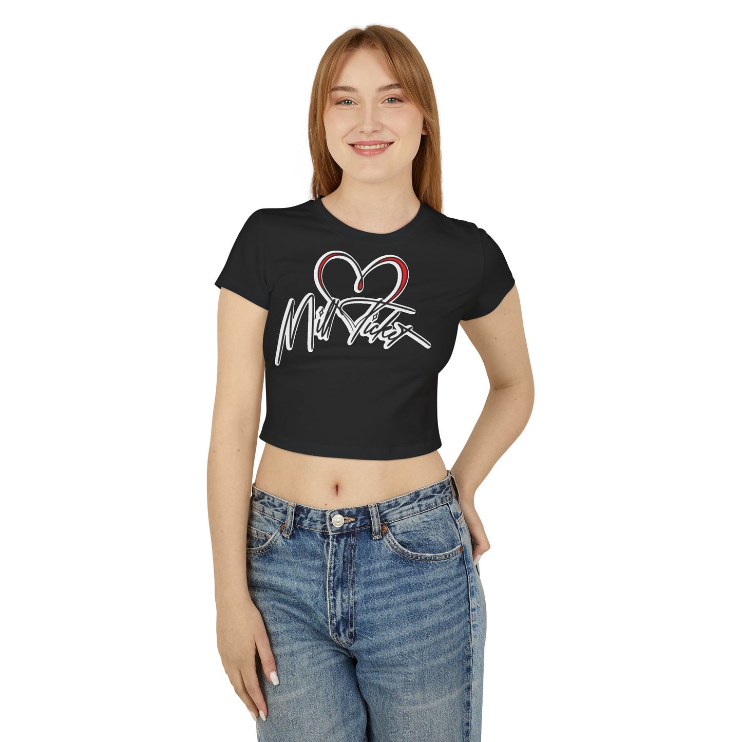 Trendy Women's Baby Tee with Heart Design – Perfect for Casual Outings and Gifts