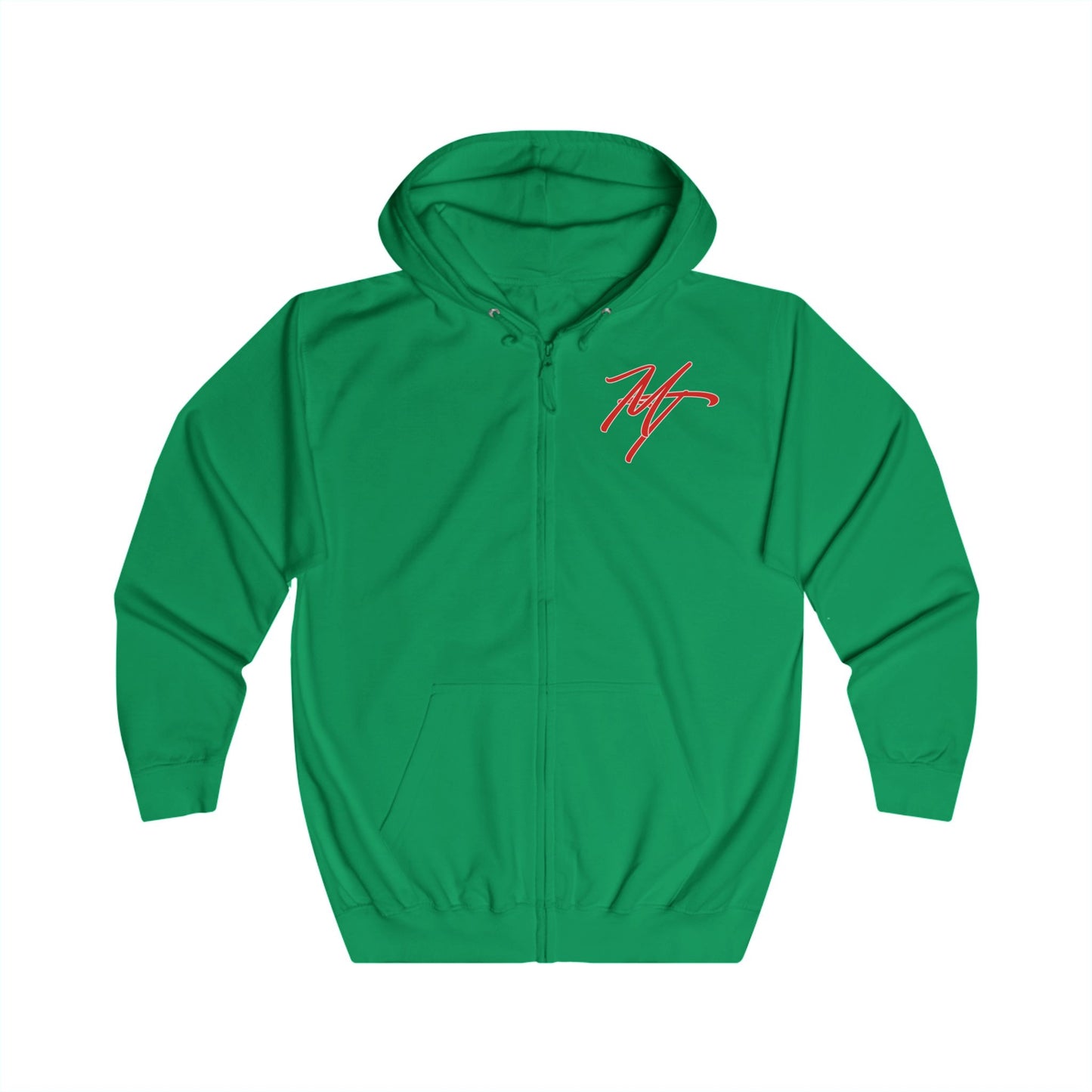 Stylish Unisex Full Zip Hoodie with Abstract Red Design - Comfortable & Versatile