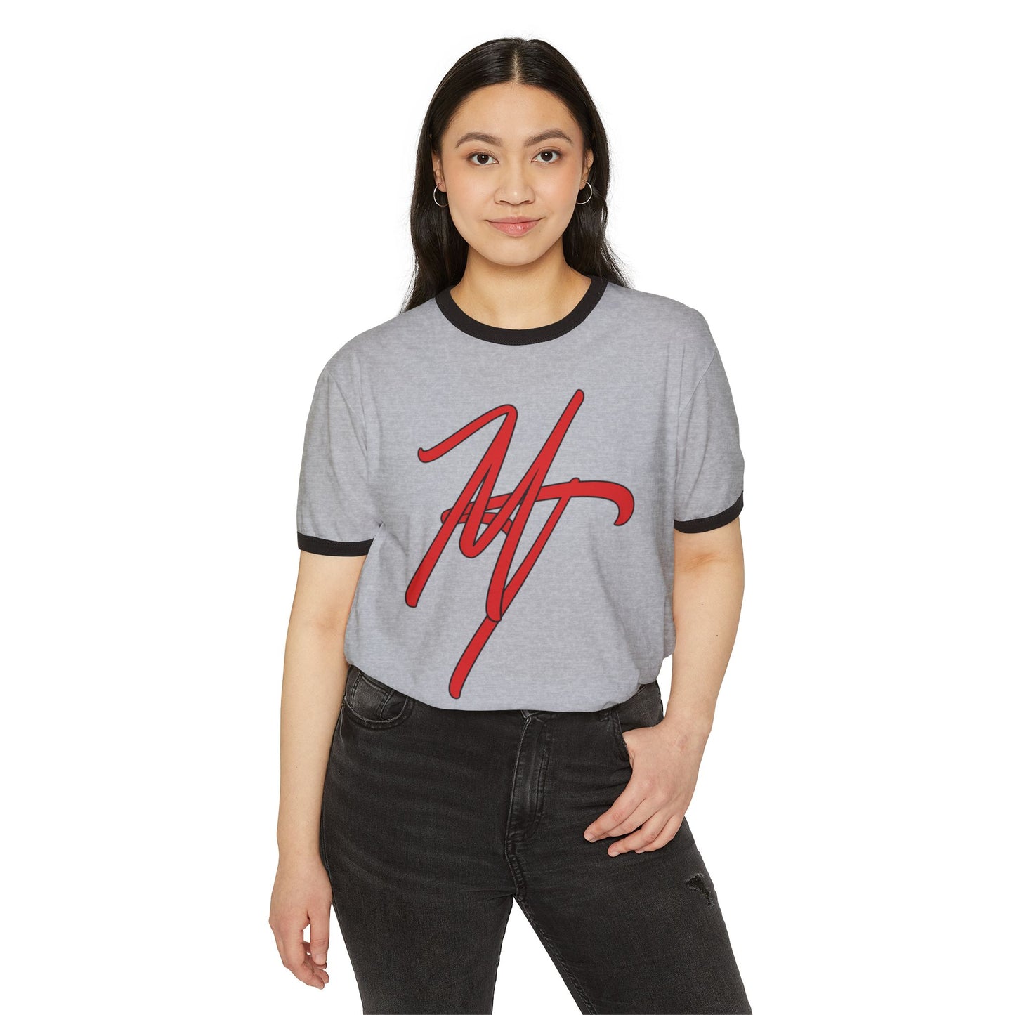 Trendy Unisex Cotton Ringer T-Shirt with Stylish Signature Design