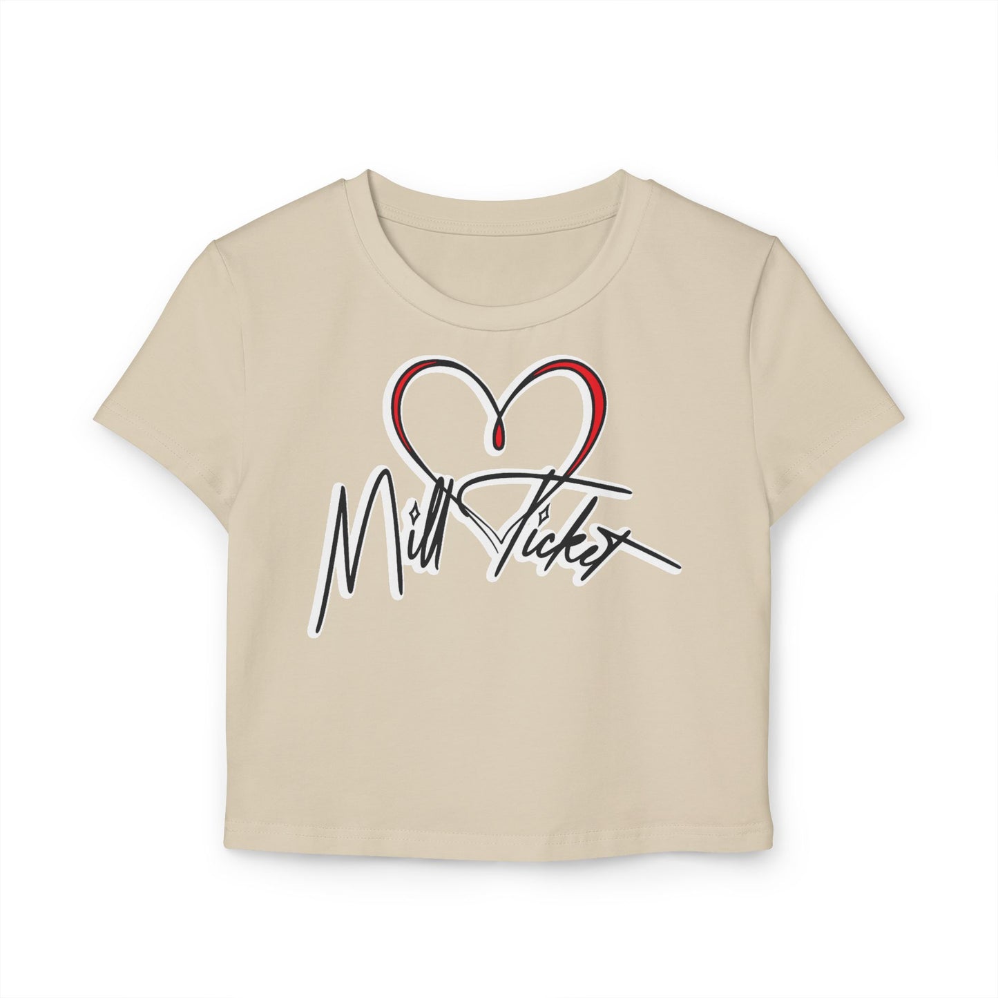 Trendy Women's Baby Tee with Heart Design – Perfect for Casual Outings and Gifts