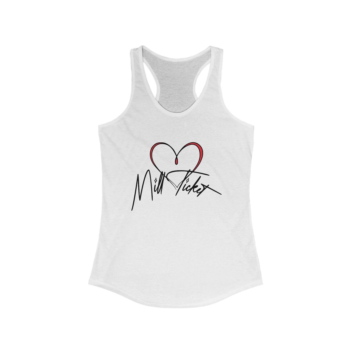 Heartfelt Mill Ticket Women's Racerback Tank Top