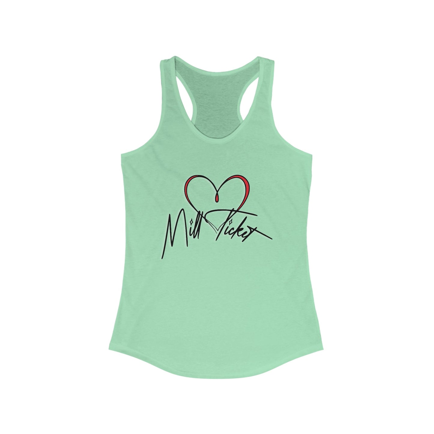 Heartfelt Mill Ticket Women's Racerback Tank Top