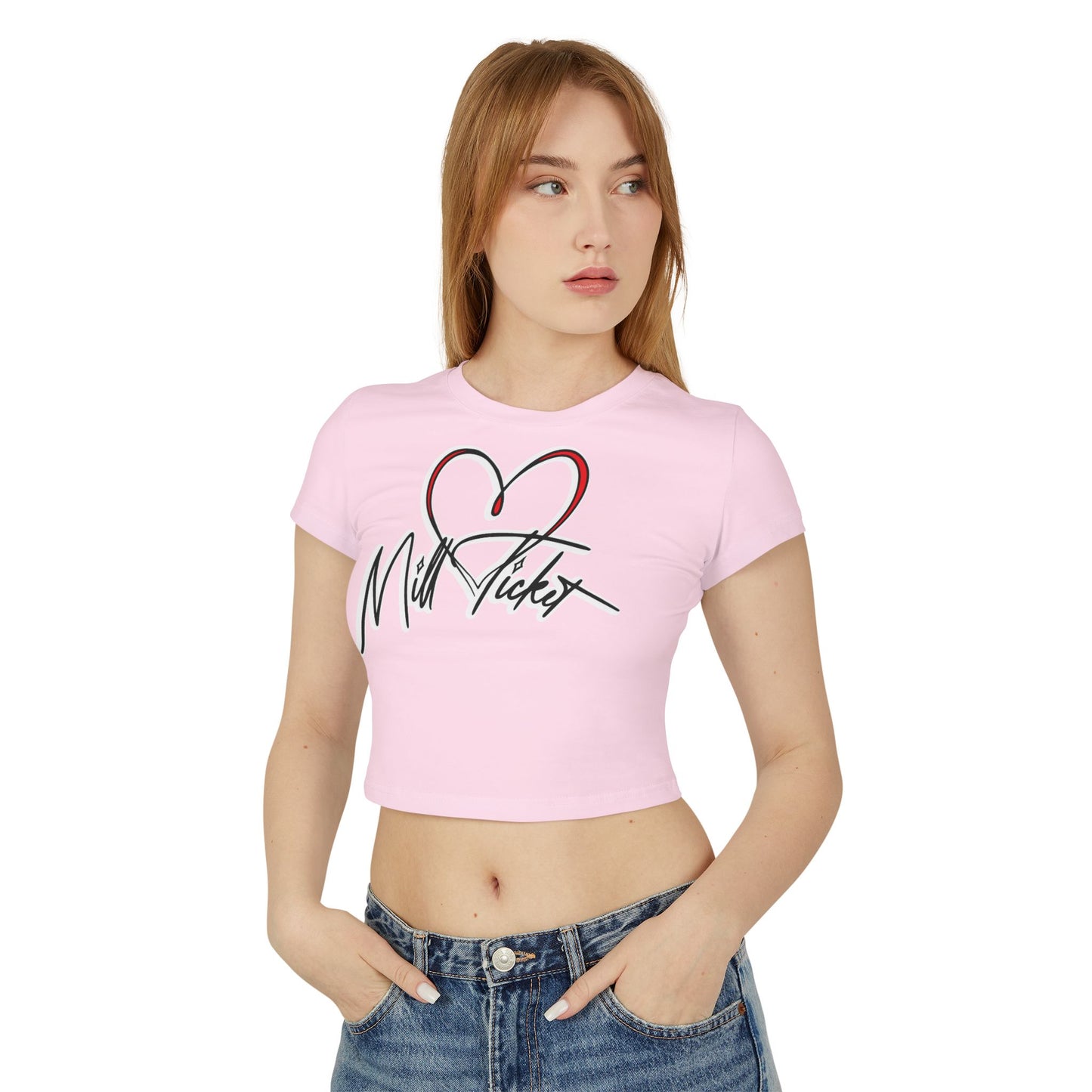 Trendy Women's Baby Tee with Heart Design – Perfect for Casual Outings and Gifts