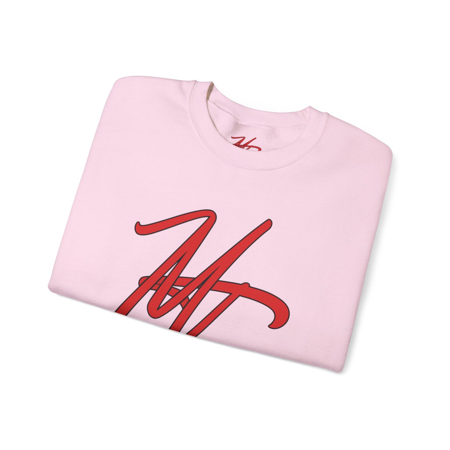 Stylish Unisex Heavy Blend Crewneck Sweatshirt with Bold Red Design