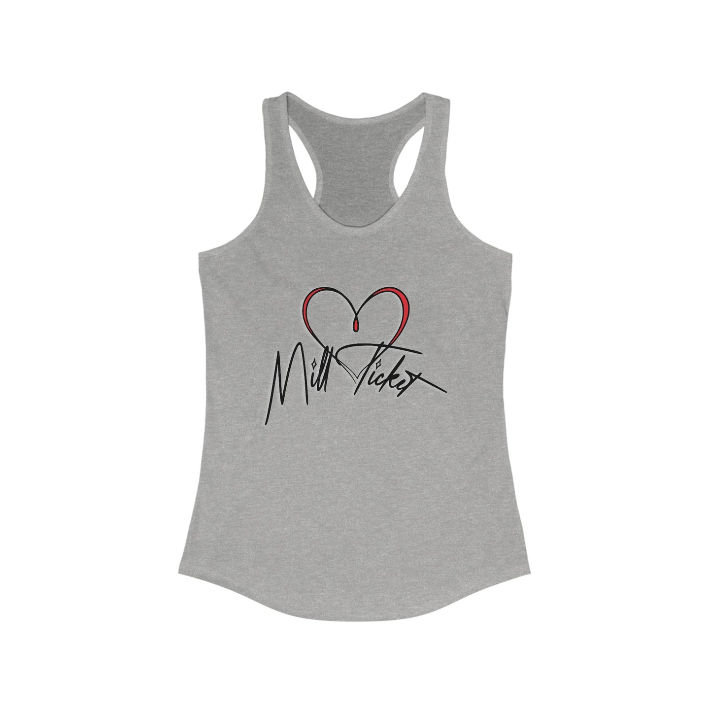 Heartfelt Mill Ticket Women's Racerback Tank Top
