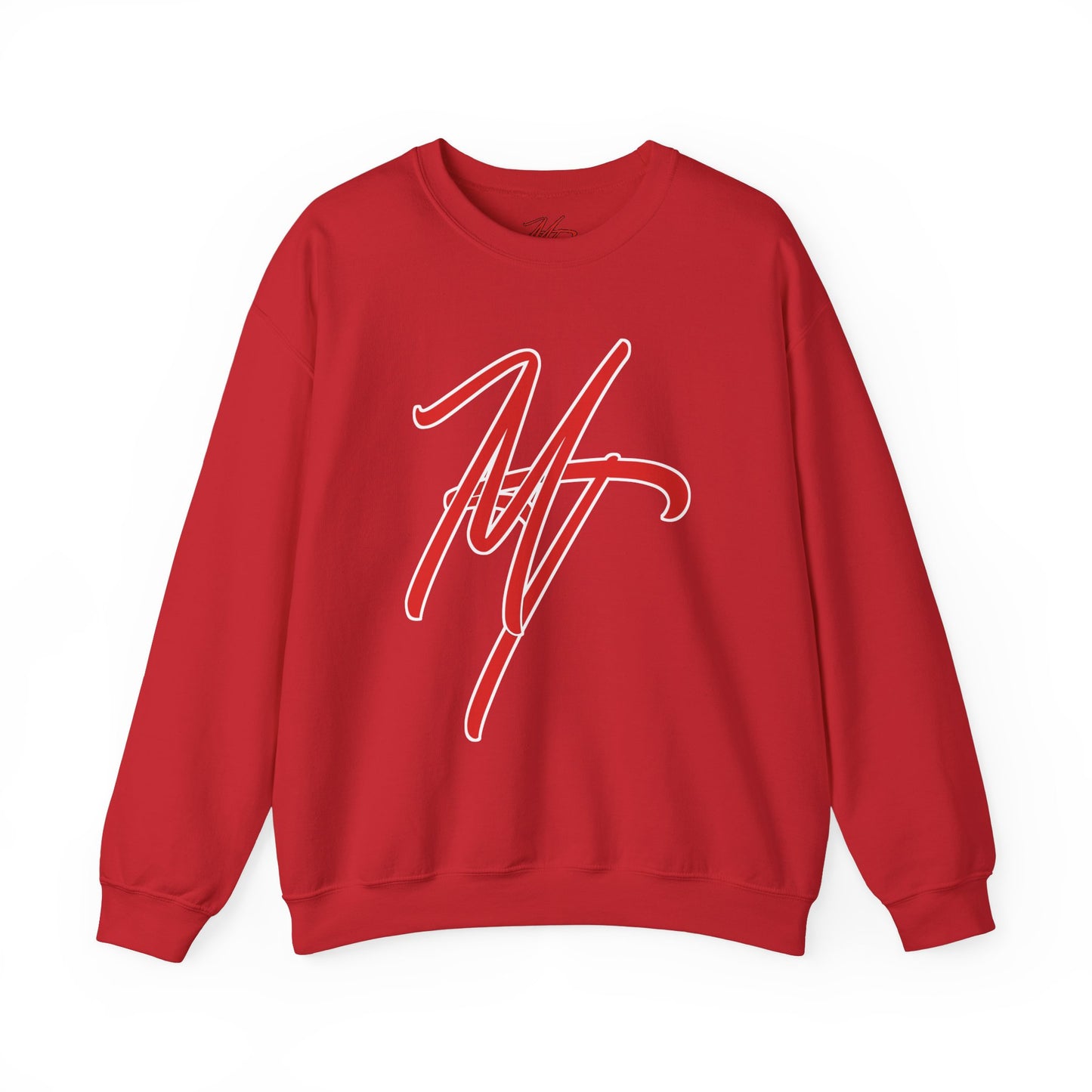 Stylish Unisex Heavy Blend Crewneck Sweatshirt with Bold Red Design
