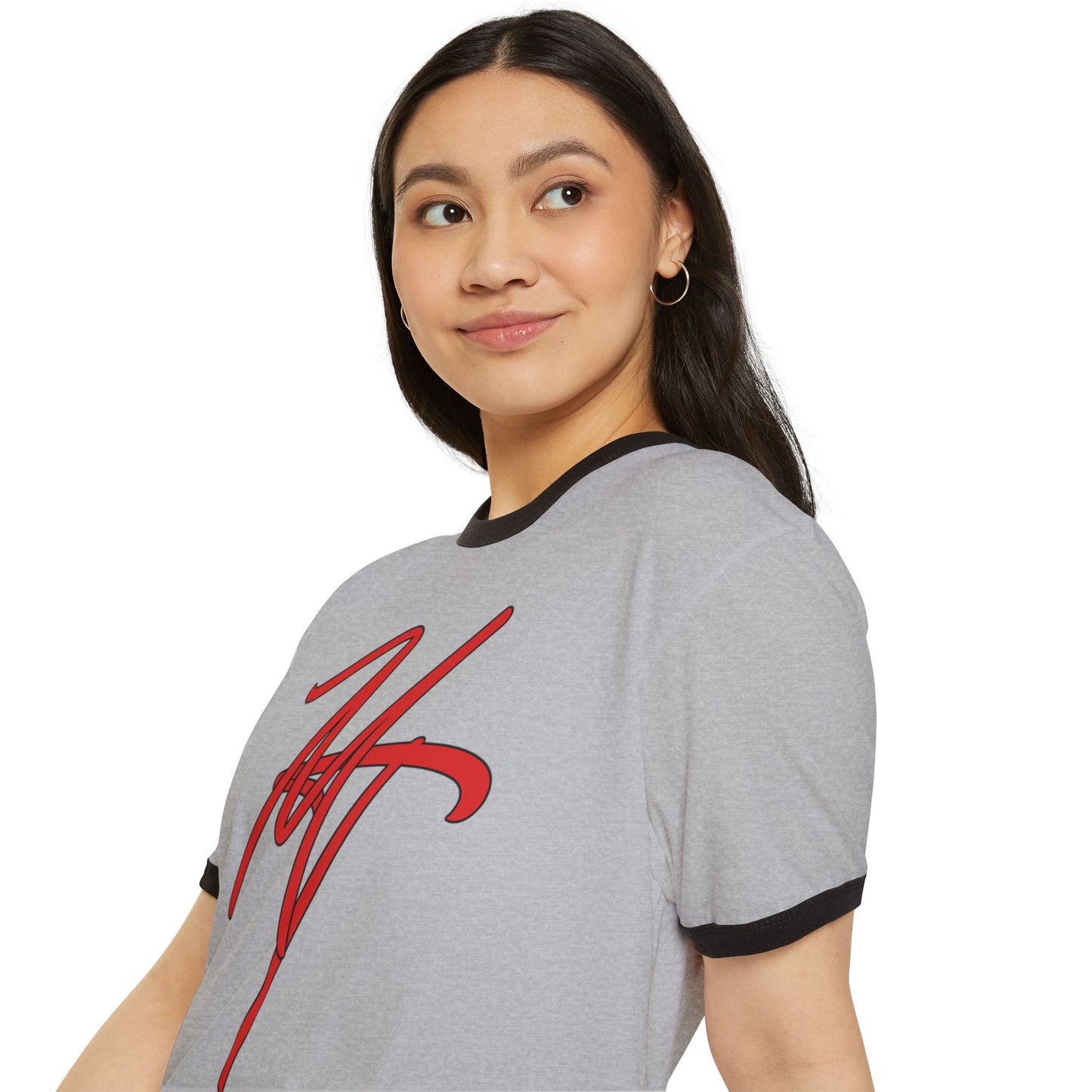 Trendy Unisex Cotton Ringer T-Shirt with Stylish Signature Design