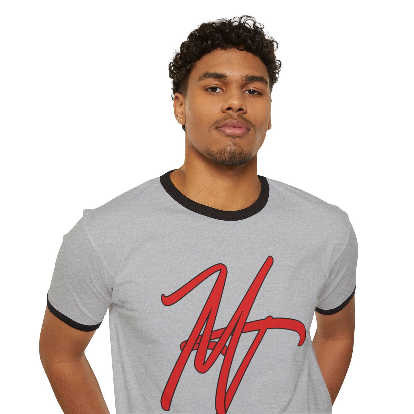 Trendy Unisex Cotton Ringer T-Shirt with Stylish Signature Design