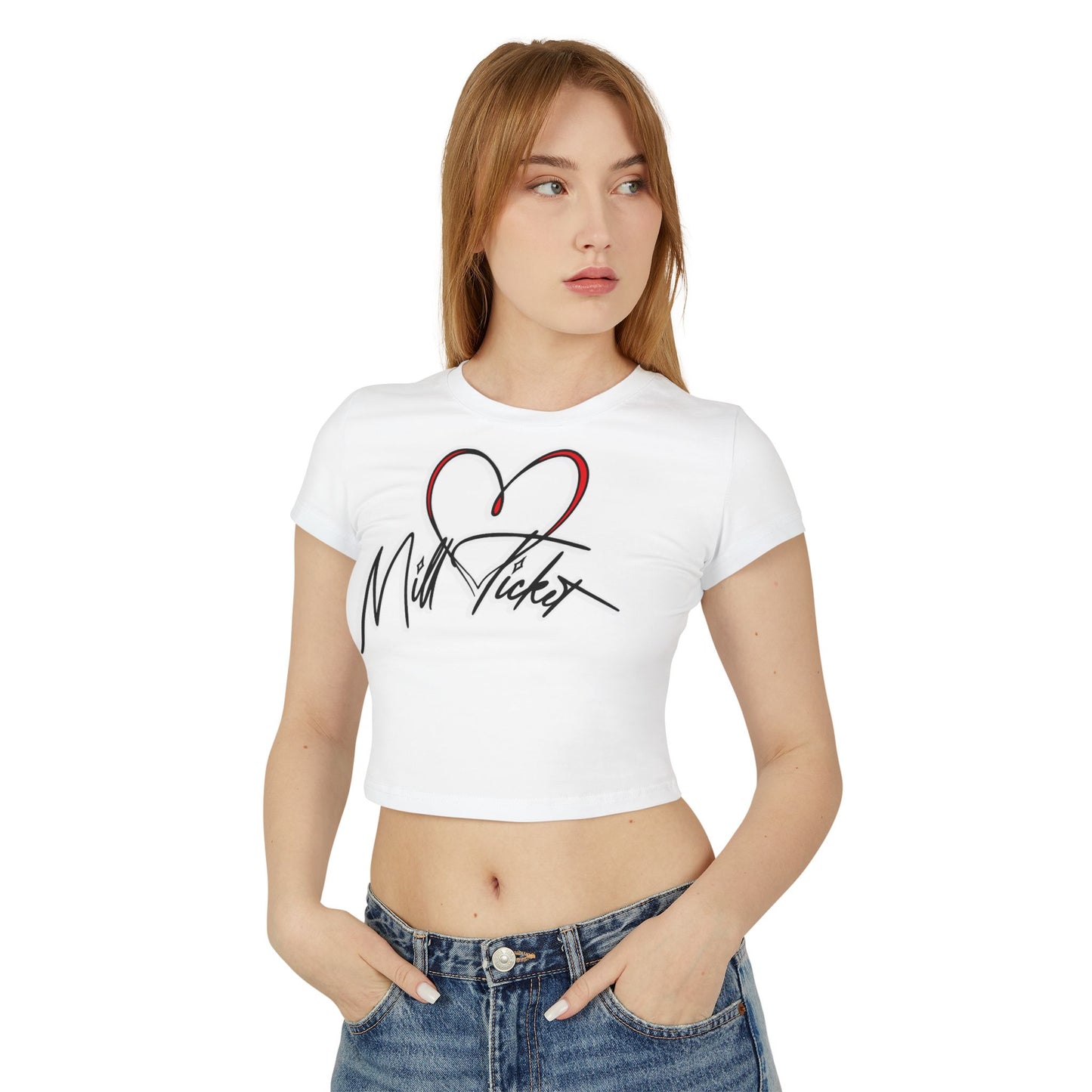 Trendy Women's Baby Tee with Heart Design – Perfect for Casual Outings and Gifts
