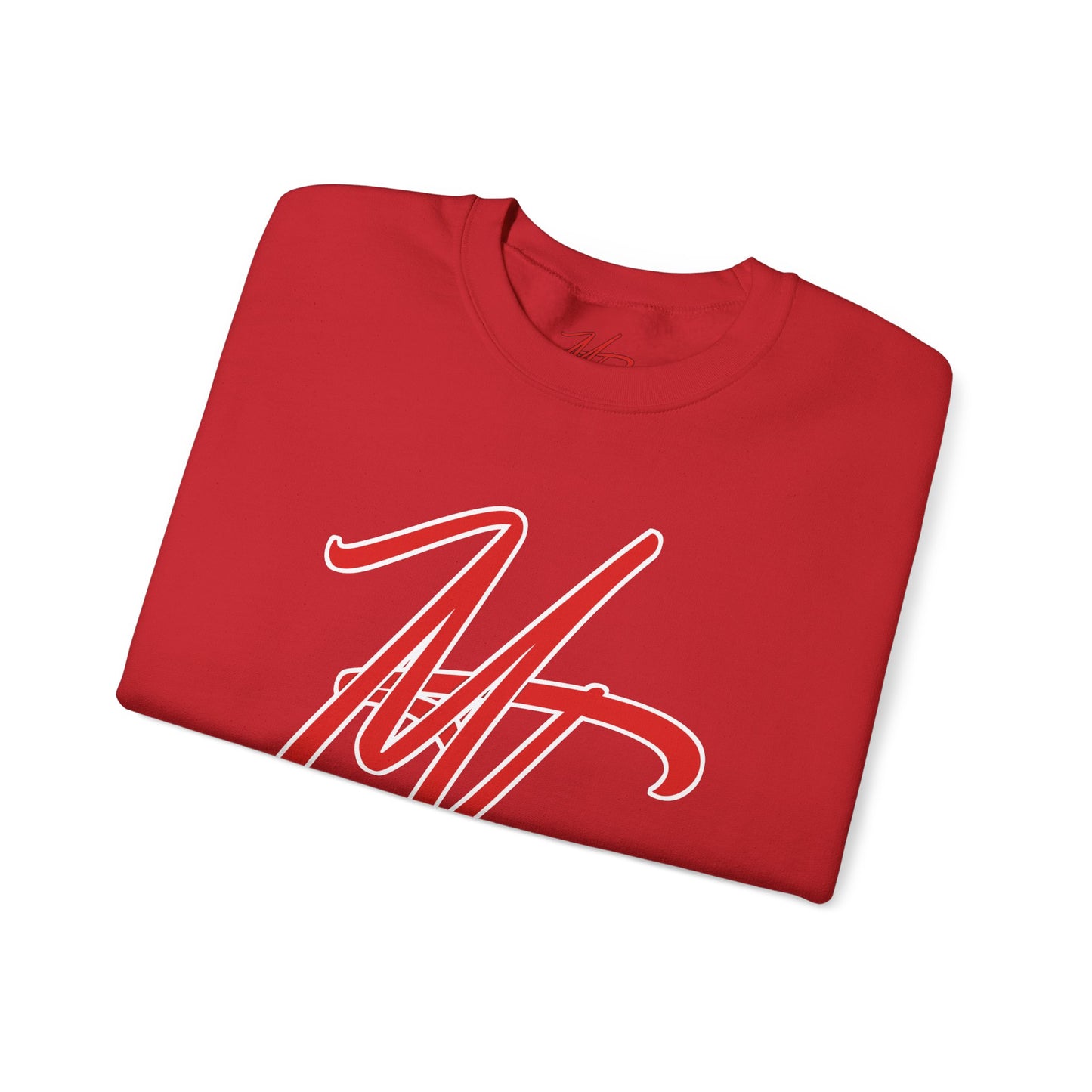 Stylish Unisex Heavy Blend Crewneck Sweatshirt with Bold Red Design