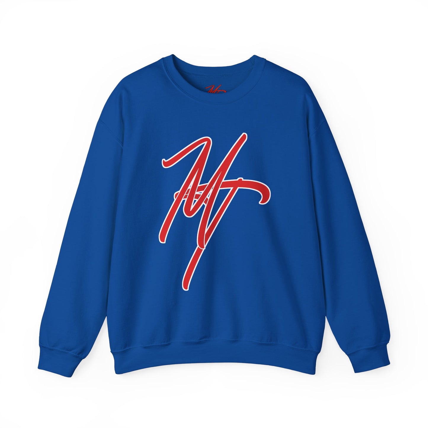 Stylish Unisex Heavy Blend Crewneck Sweatshirt with Bold Red Design