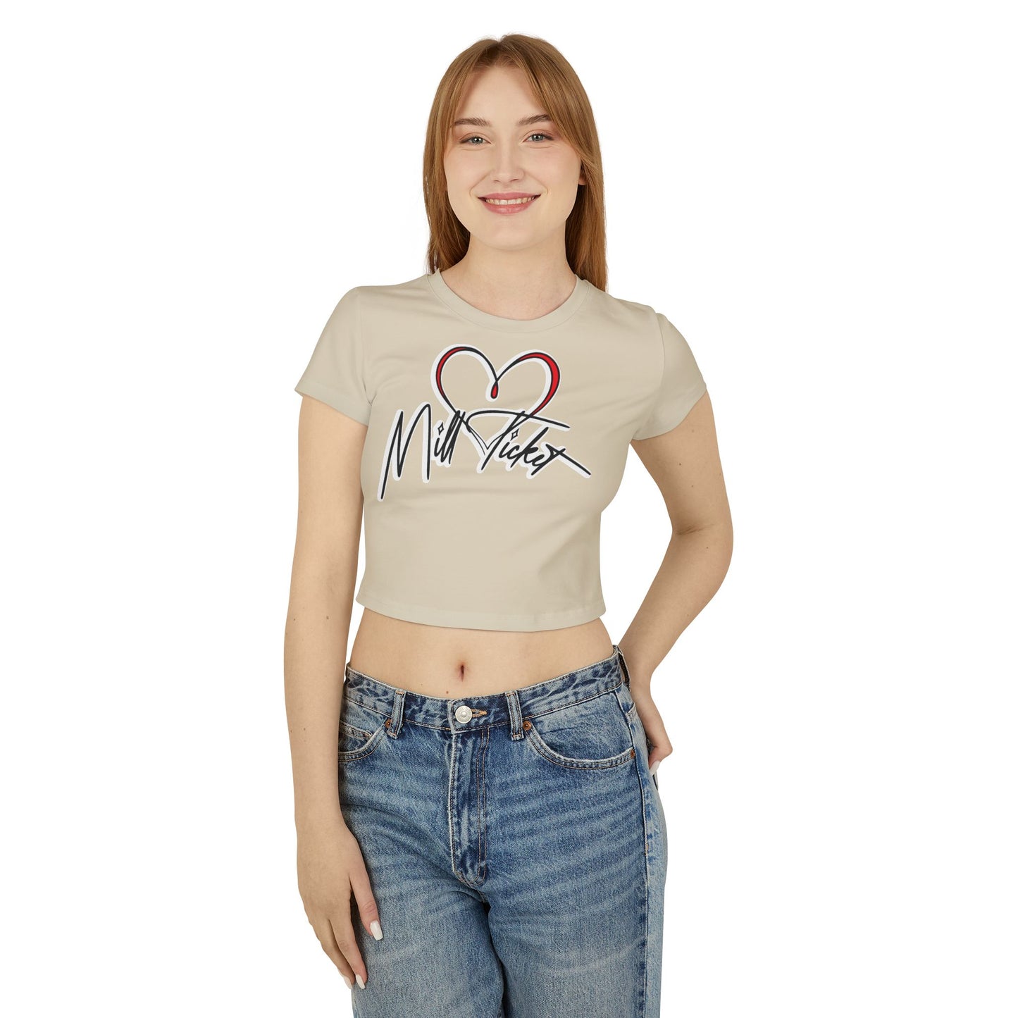 Trendy Women's Baby Tee with Heart Design – Perfect for Casual Outings and Gifts