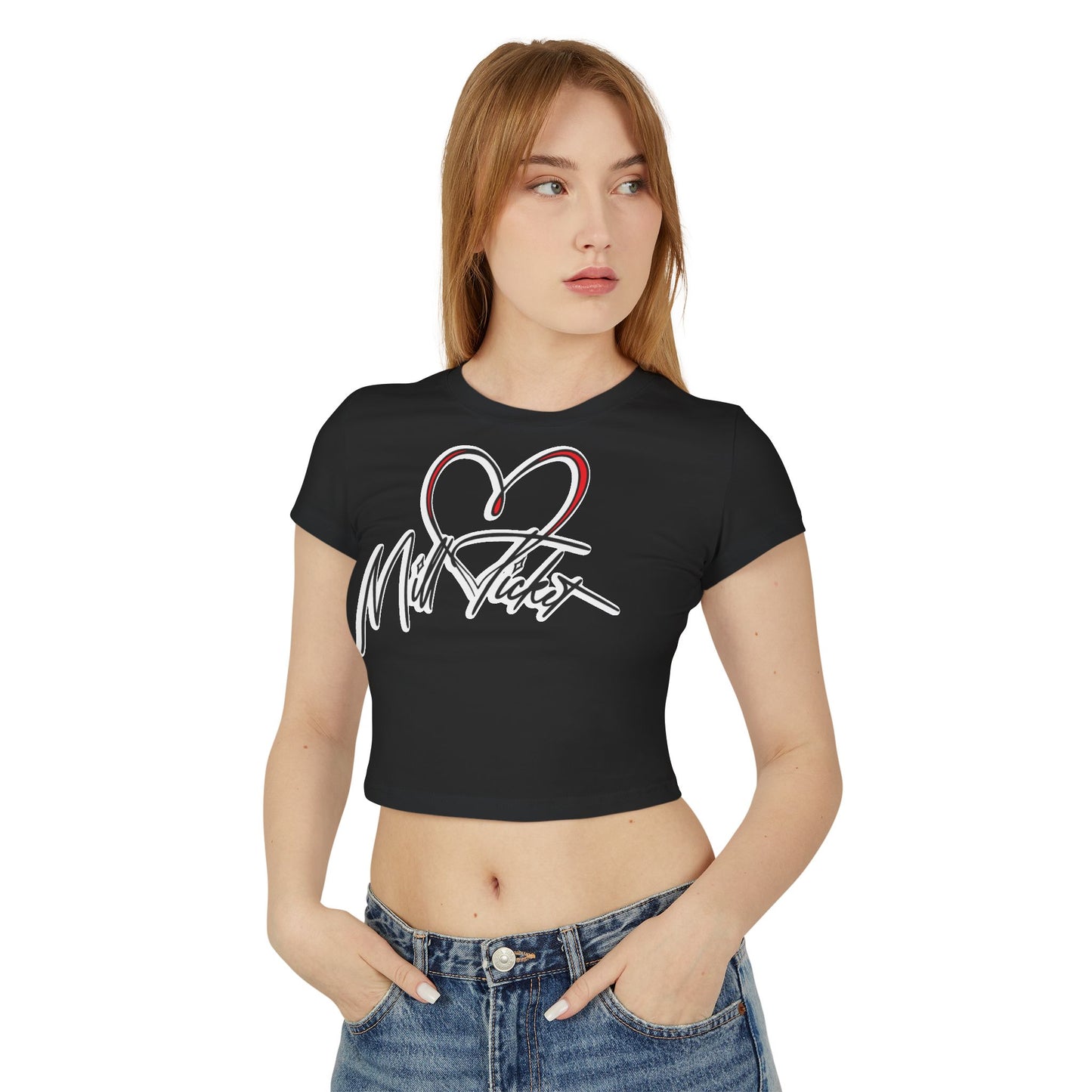 Trendy Women's Baby Tee with Heart Design – Perfect for Casual Outings and Gifts
