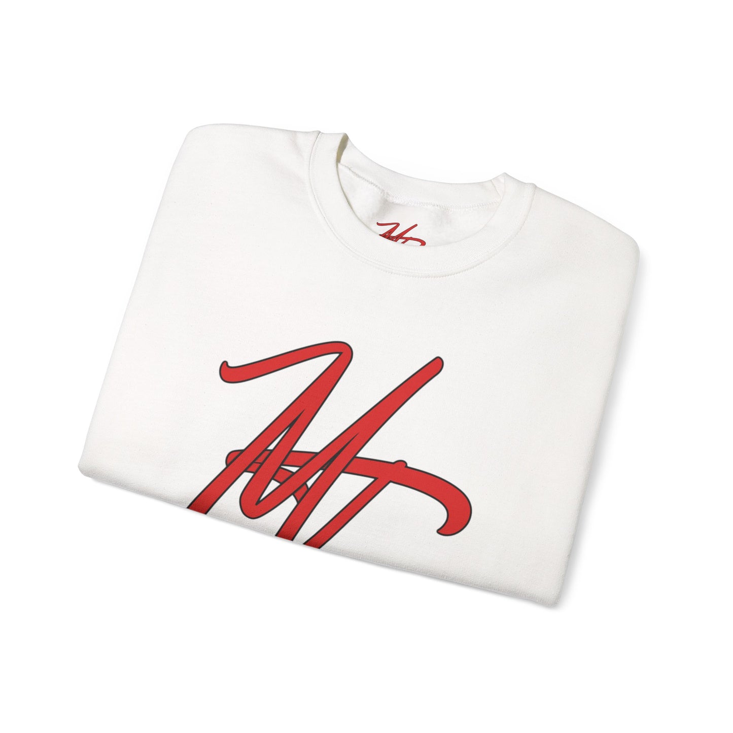 Stylish Unisex Heavy Blend Crewneck Sweatshirt with Bold Red Design