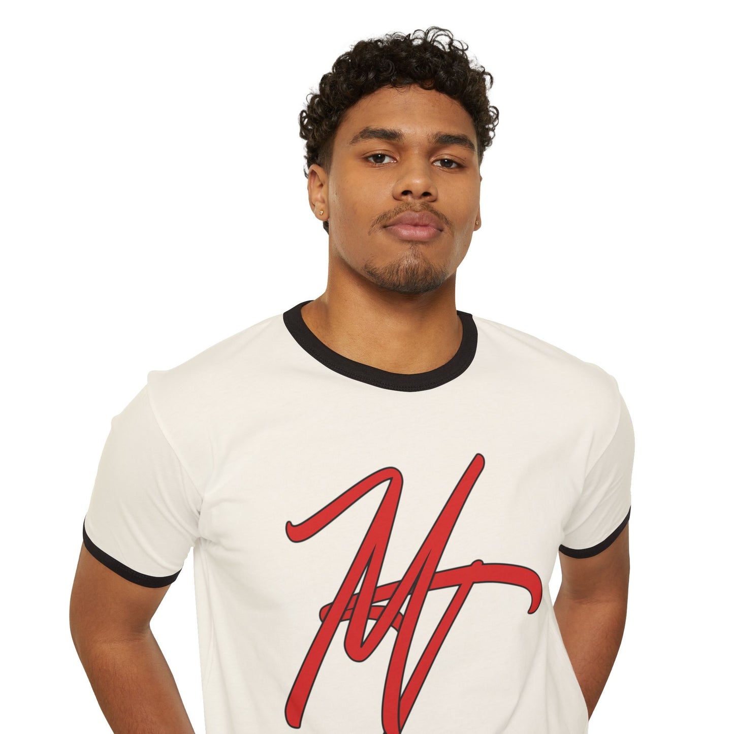 Trendy Unisex Cotton Ringer T-Shirt with Stylish Signature Design