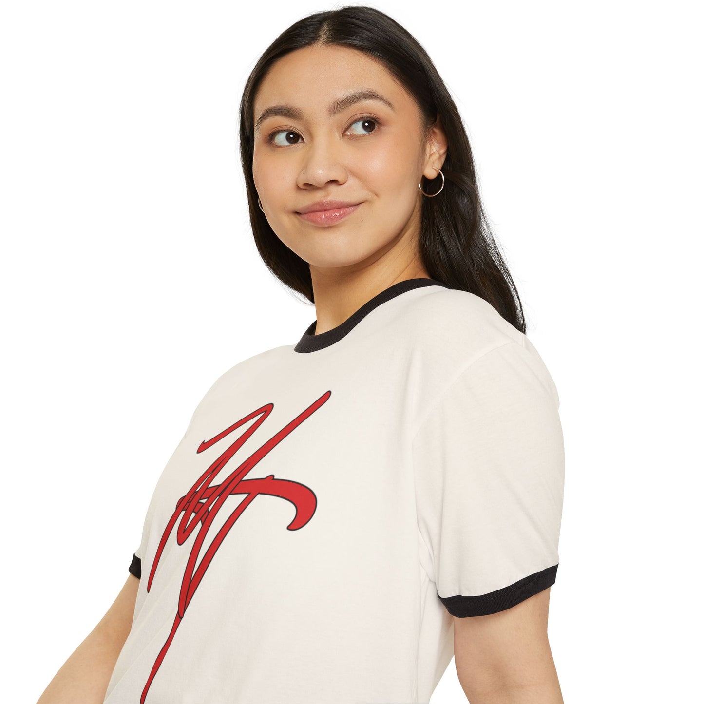 Trendy Unisex Cotton Ringer T-Shirt with Stylish Signature Design
