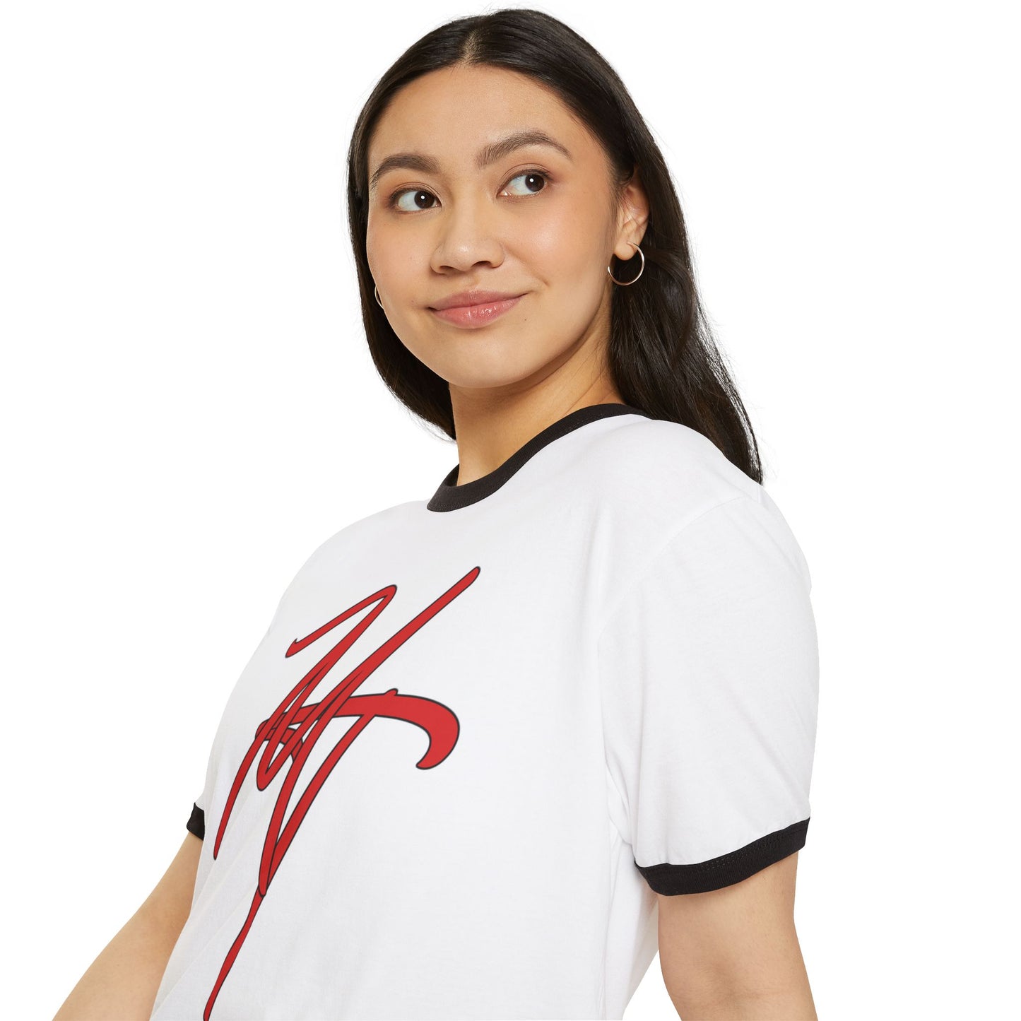 Trendy Unisex Cotton Ringer T-Shirt with Stylish Signature Design