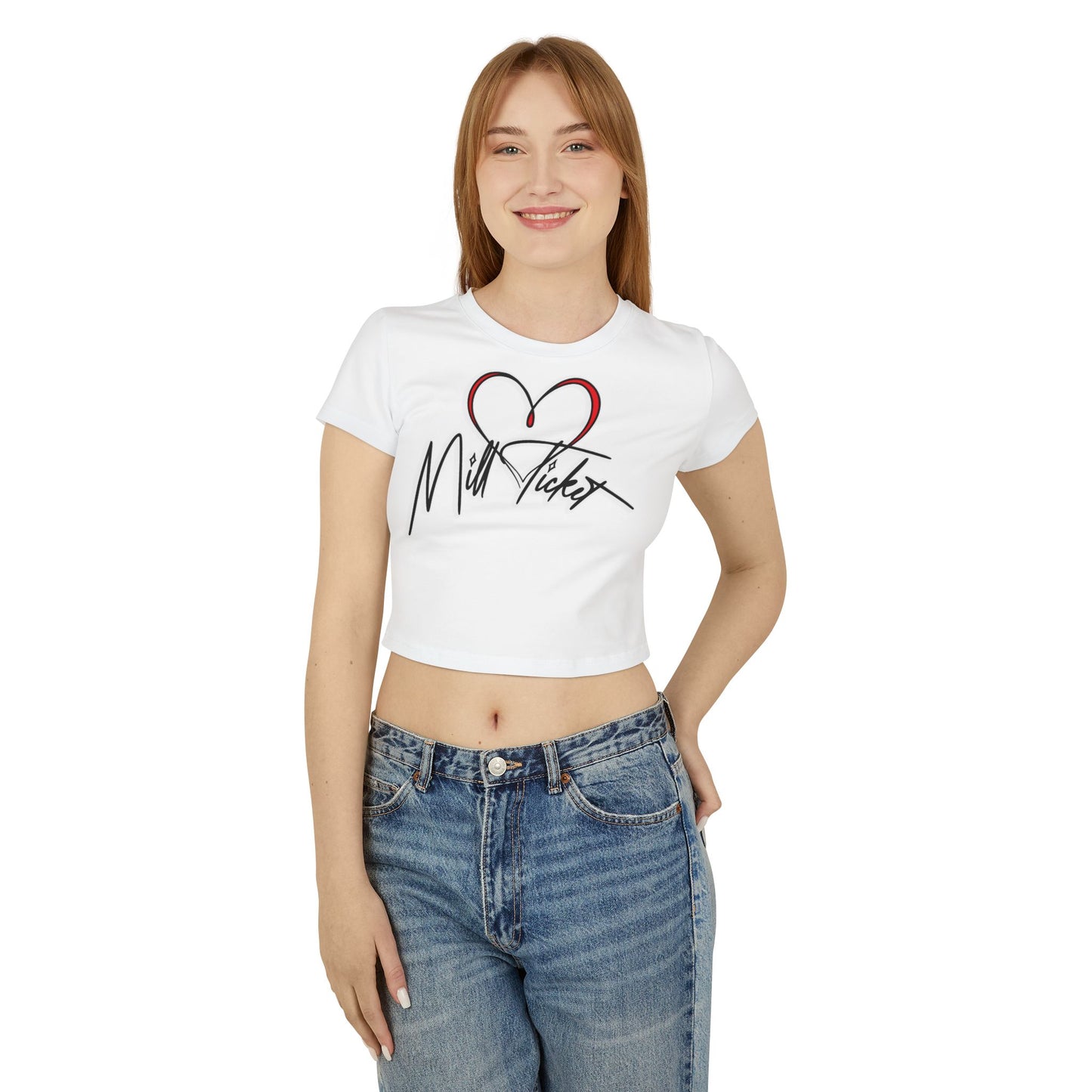Trendy Women's Baby Tee with Heart Design – Perfect for Casual Outings and Gifts