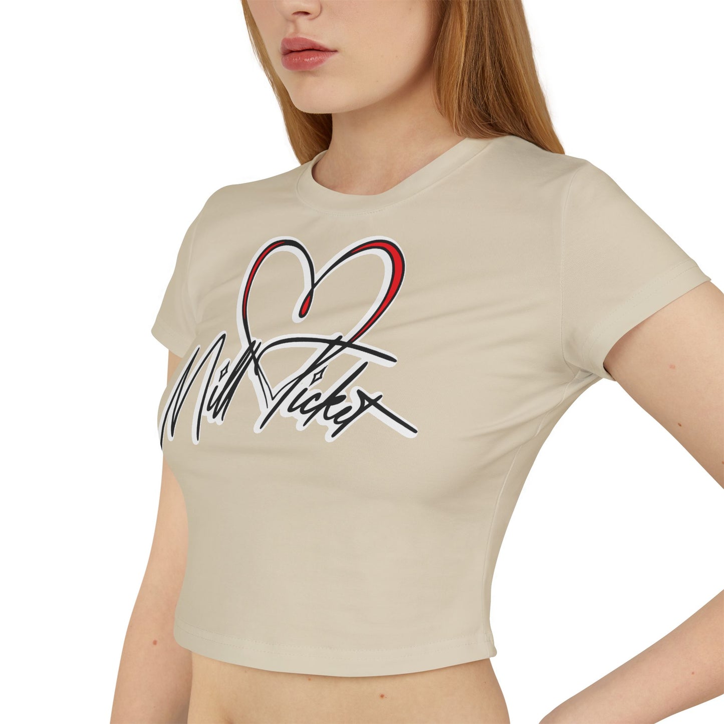 Trendy Women's Baby Tee with Heart Design – Perfect for Casual Outings and Gifts