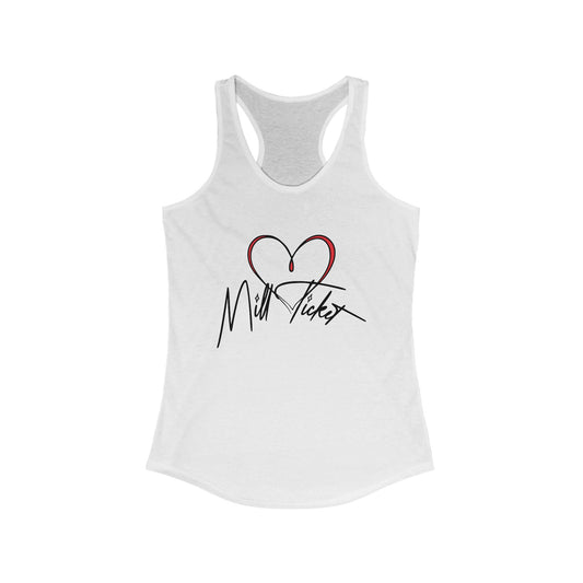 Heartfelt Mill Ticket Women's Racerback Tank Top
