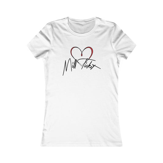 Mill Ticket Heart Women's Favorite Tee - Casual Love T-Shirt
