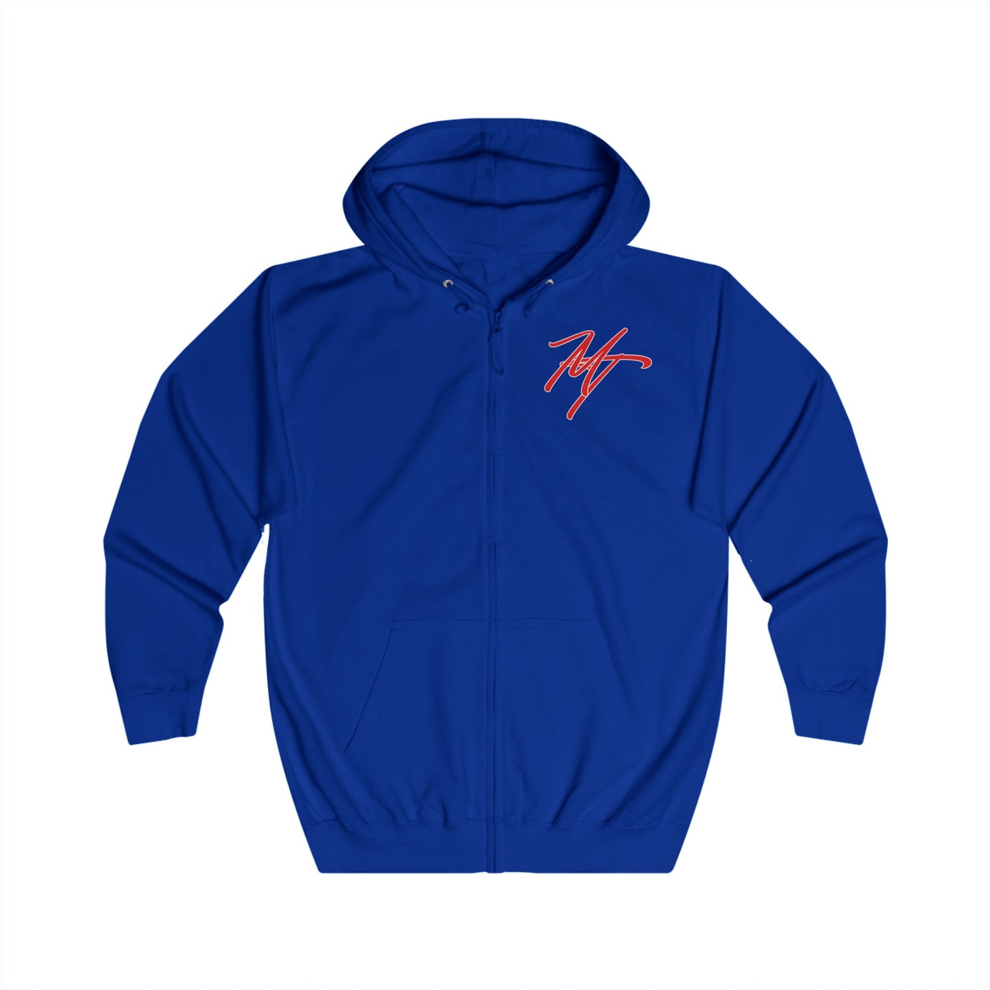 Stylish Unisex Full Zip Hoodie with Abstract Red Design - Comfortable & Versatile