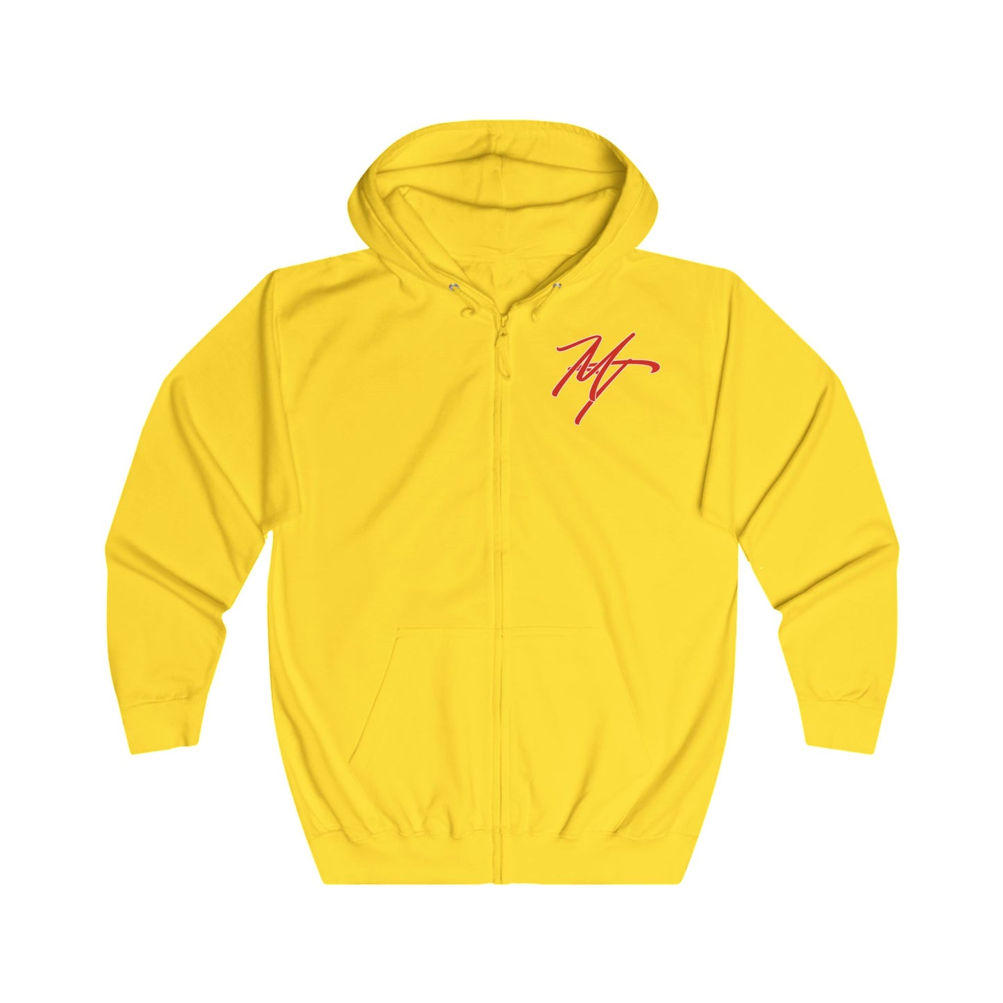 Stylish Unisex Full Zip Hoodie with Abstract Red Design - Comfortable & Versatile